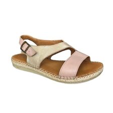 Tsonga Ladies Leather Espadrille Sandal in Blush Pink and Metallic Gold size 40 for sale  Shipping to South Africa