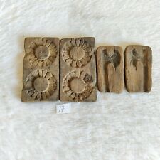 1920s Vintage Handmade Primitive Sweets Cookie Moulds Wooden Decorative 4 pcs 17 for sale  Shipping to South Africa
