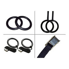 Gymnastic Olympic Crossfit Gym Rings Pull Up Strength Training Adjustable Pair!, used for sale  Shipping to South Africa