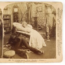 Couple Afraid of Approaching Monster Stereoview c1901 Halloween Costume A2663 for sale  Shipping to South Africa
