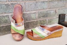 multi coloured wedge sandals for sale  GLOSSOP