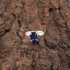 Natural Blue Sapphire Gemstone Band Ring Size  925 Sterling Silver for sale  Shipping to South Africa