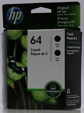 Usado, Paquete de 2 cartuchos de tinta genuinos HP 64 negros 3YP22AN segunda mano  Embacar hacia Argentina