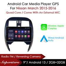 9" Android 13 CarPlay Auto carro estéreo unidade principal GPS para Nissan março 2015-2016, usado comprar usado  Enviando para Brazil