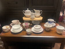 China Cabinet Collection 12 Lot Porcelain Tea Cups & Saucers Creamer Sugar Bowl for sale  Shipping to South Africa