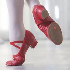 Zapatos de baile de ballet de tela/cuero natural para mujer tacón medio jazz zapatos de baile, usado segunda mano  Embacar hacia Argentina