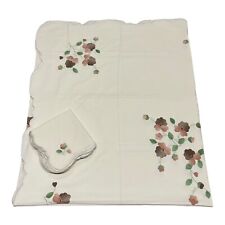 Conjunto de toalha de mesa bordada floral banquete 66,5x115 com 12 guardanapos vintage comprar usado  Enviando para Brazil