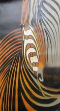 minimalna zebra długa duży obraz olejny nowoczesna sztuka współczesna dzika Afryka, używany na sprzedaż  Wysyłka do Poland