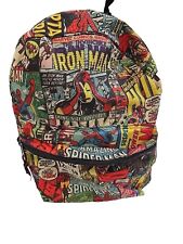 Mochila Funko Vintage Marvel Ironman & Spiderman Classic Comic Collage 18" comprar usado  Enviando para Brazil