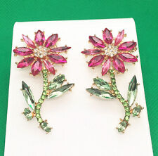 Brincos perfurados de cristal rosa da moda com strass de girassol comprar usado  Enviando para Brazil