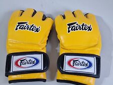 FAIRTEX FGV12 Ultimate MMA Gloves Thai Kickboxing Grappling UFC Yellow Size XL, used for sale  Shipping to South Africa