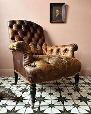 Antique leather armchair for sale  LEIGH-ON-SEA