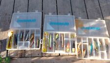Lot Of 19 Fishing Lures & 2 Floats & Misc. In 3 Shimano Hard side Tackle boxes., used for sale  Shipping to South Africa