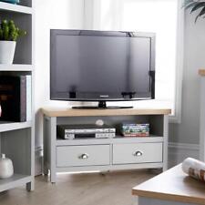 Grey Oak Corner TV Stand Two Tone 1 Drawer Cabinet Television Unit Seconds, used for sale  Shipping to South Africa