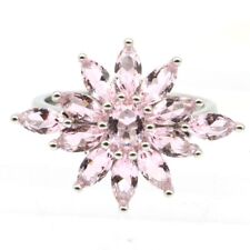 SheCrown New Statement Pink Kunzite Jewelry For Woman's Silver Ring 8.0 for sale  Shipping to South Africa