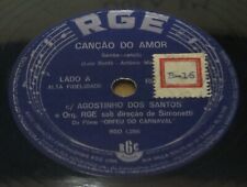 AGOSTINHO DOS SANTOS 1959 “CANCAO DO AMOR” BOSSA SAMBA 10” 78 RPM BRASIL OUVIR, usado comprar usado  Brasil 