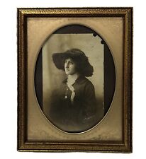 Cartão de armário antigo 1800 linda jovem mulher fotografia vintage com moldura de cobre comprar usado  Enviando para Brazil