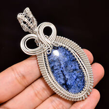 Dumortierite Vintage Handmade 925 Sterling Wire Wrapped Pendant 3.1" GSR-2937 for sale  Shipping to South Africa