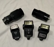 Lote de 5 accesorios para cámara. 3 flashes y 2 lentes. Solo piezas segunda mano  Embacar hacia Argentina