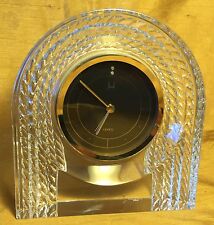 Relógio despertador prateleira de vidro cristal 6,75" HOYA alto com corda Intaglio - 2 diamantes comprar usado  Enviando para Brazil