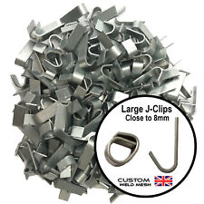 Large J-clips 250 QTY close to 8mm wire mesh clips gabions fencing poultry cage  for sale  Shipping to Ireland