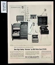 Usado, RCA Victor Christmas Vitrolas 1956 radio fonógrafo hogar estampado anuncio 37319 segunda mano  Embacar hacia Argentina