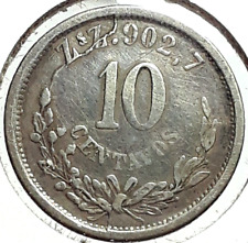 1891 Mexico Zacatecas 10 Centavos .903 Silver Km# 403.10 for sale  Houston