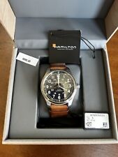 Relógio Hamilton masculino H70535531 cáqui campo 42mm piloto automático pulseira de couro comprar usado  Enviando para Brazil