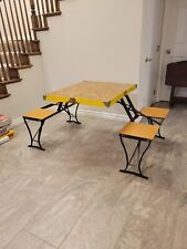 Vintage Handy Folding Camping Table & Chair Set by Milwaukee Stamping for sale  Shipping to South Africa