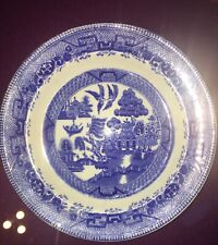 W. RIDGEWAY ONE Vintage BLUE WILLOW SEMI CHINA ENGLAND PLATE 8” for sale  Shipping to Canada
