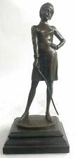 Esgrimista con espada estatua de bronce niña con espada en posición de pie obras de arte a mano segunda mano  Embacar hacia Argentina
