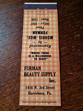 Vintage matchcover furman for sale  Auburn