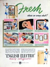 Anuncio de refrigerador familiar eléctrico inglés - estampado original 1952 segunda mano  Embacar hacia Argentina