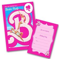 Convites e envelopes de festa de aniversário da Barbie ESCREVA EM, usado comprar usado  Enviando para Brazil