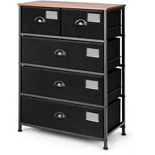 HOMCOM 4 Drawer Storage Chest Unit Home Cabinet w/ Shelves Home Furniture, Black for sale  Shipping to South Africa
