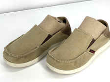 Crocs Santa Cruz 15576 Tan Khaki Beige Canvas Loafer Slip On Junior Kids Size J1 myynnissä  Leverans till Finland