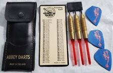 Vintage ABBEY 0,8 onças 3 dardos de arremesso na caixa Inglaterra com cartão de contagem, usado comprar usado  Enviando para Brazil