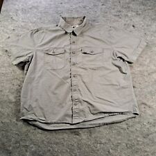 Old Mill Button Down Masculino 2XL Cinza Manga Curta Western Gola Pesada  comprar usado  Enviando para Brazil