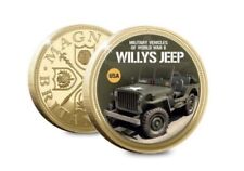 Military Vehicle Of WW2 Coin - USA Willys Jeep Army Vehicles Gold Plated Coin for sale  LEICESTER
