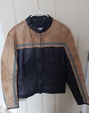 JAQUETA MOTO VINTAGE ANOS 90 WILSON COURO M. JULIAN LISTRADA CAFÉ RACER - MASCULINA TAMANHO L comprar usado  Enviando para Brazil