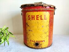 Vintage Shell Moteur Huile Boite Peut Seau 5 Gallon Automobile Décoratifs USA for sale  Shipping to South Africa