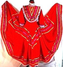 Jalisco México Vestido Rojo Danza Adelita Súper Ancho Folklórico Niño/Niñas 5 de Mayo segunda mano  Embacar hacia Mexico