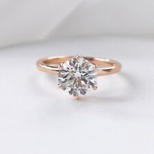 2 Ct Antique Tulip Moissanite Solitaire Engagement Ring In 6 Prong Gold Plated for sale  Shipping to South Africa