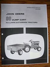 JOHN DEERE 110  & 112  DUMP CART  # 80 & Parts Manual for sale  York