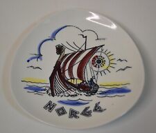 Stavangerflint Norway Plate 6 1/2" Pirate Ship MCM Silk Screen Hand Paint for sale  Shipping to South Africa
