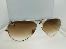 Ray Ban Aviator large metal golden frames sunglasses 58 mm lens Brown lenses for sale  Shipping to South Africa