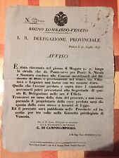 Manifesto 1845 ritrovamento usato  Piove Di Sacco