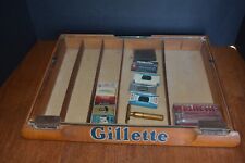 Usado, Estuche de exhibición de madera y cuchillas de afeitar de colección con mostrador de madera Gillette segunda mano  Embacar hacia Argentina