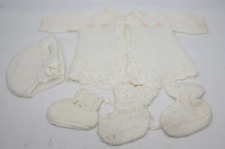 De colección Bebé Recién Tejido Crochet 5 Piezas Conjunto Blanco Tejido Muñeca Suéter Sombrero Rosa segunda mano  Embacar hacia Argentina