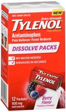 Paquetes de disolución para analgésicos Tylenol 12 paquetes sabor a baya segunda mano  Embacar hacia Argentina
